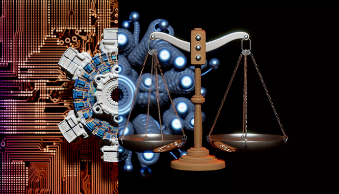 alt_text: "Cover image showcasing the duality of chatbot technology and its ethical challenges, split design."